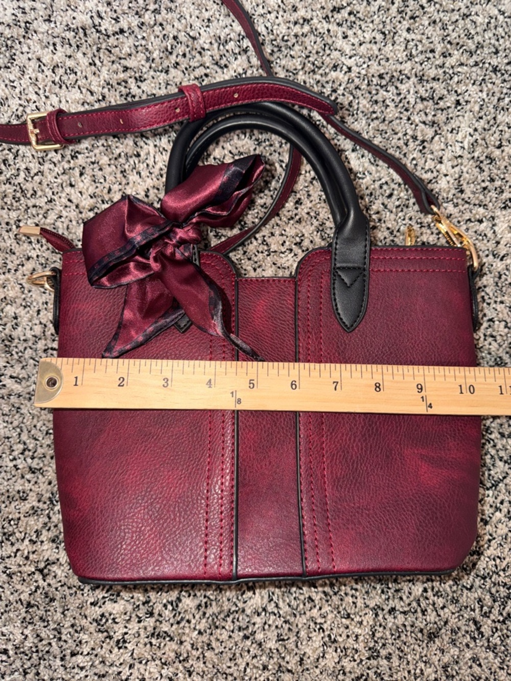 Montana West Burgundy Red Bag Purse Crossbody - Picture 7 of 8